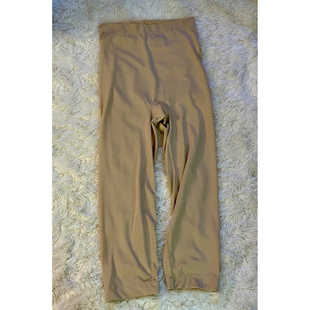Spanx Shapewear Leggings Women Large Beige High Rise Tummy Control